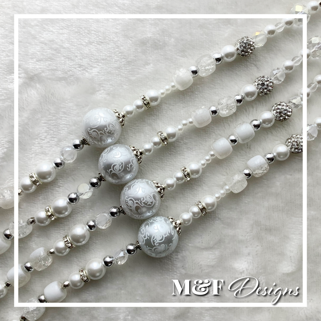 Beaded Tassel Set | 008 Pure White