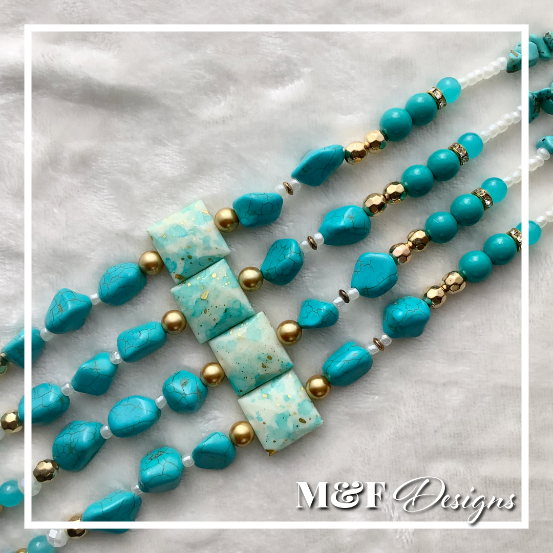 Beaded Tassel Set | 024 Turquoise (Semi-Precious Stones)