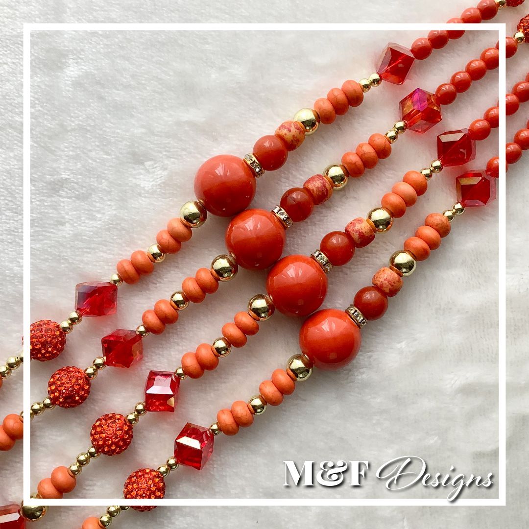 Beaded Tassel Set | 025 Ember Orange