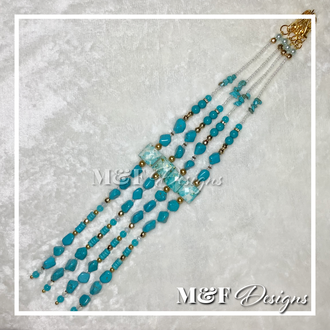 Beaded Tassel Set | 024 Turquoise (Semi-Precious Stones)