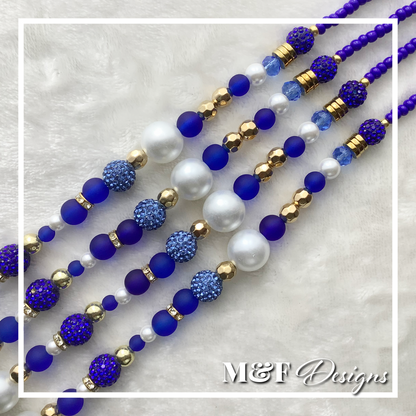 Beaded Tassel Set | 027 Royal Blue Gold