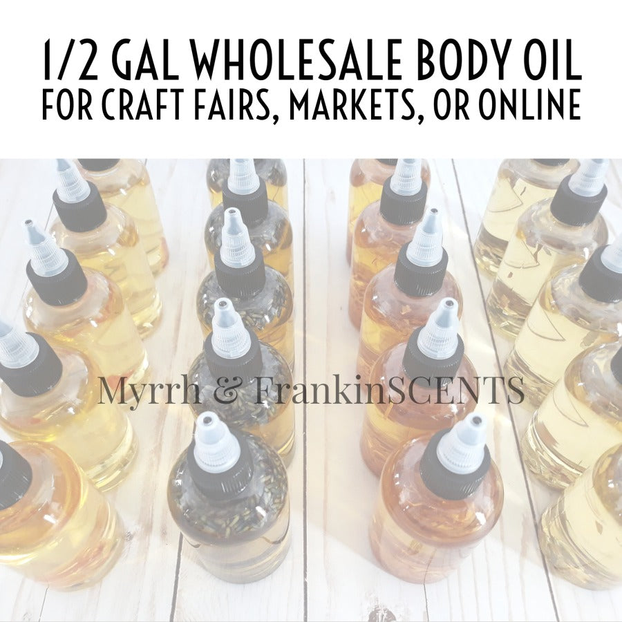 Bulk Wholesale 1/2 Gal Body Oil Base | White Label for Craft Shows, Markets, and Vending Events